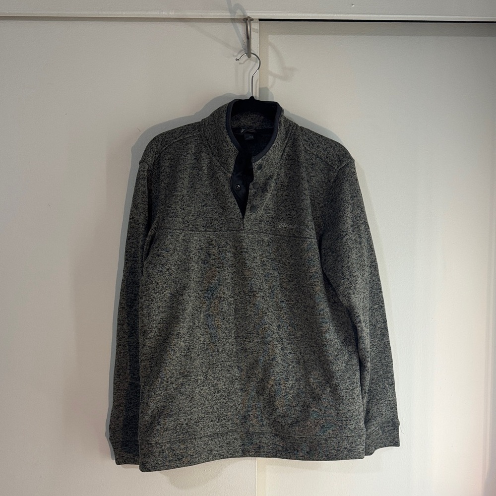 Eddie Bauer Black and Gray Knit Sweater